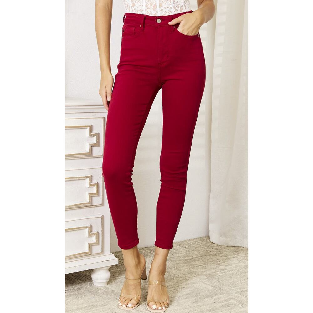 Judy Blue High Waist Tummy Control Skinny Jeans‎ in Scarlet Red Size 5/27